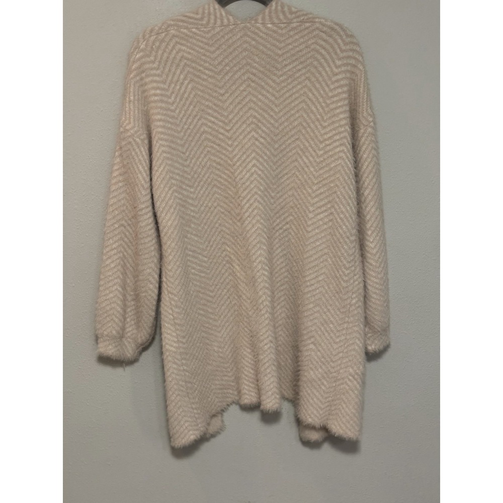 C+D+M Collection Open-Front Cardigan Women's Medium Chevron Pattern Ribbed Cuffs - Picture 7 of 7